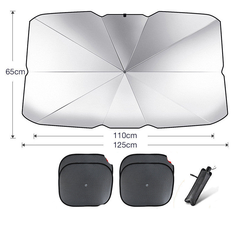 Foldable Car Windshield Sun Shade Umbrella - UV Protection and Heat Insulation