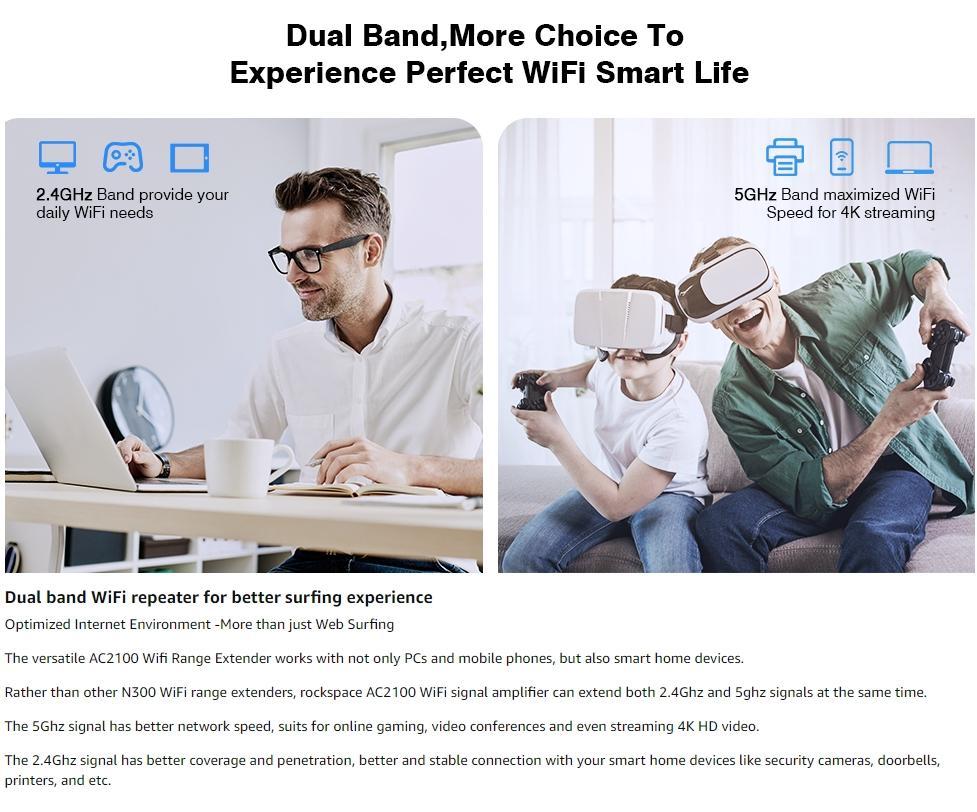 WiFi Extender - Home WiFi Booster with Dual-Band Wireless Extension