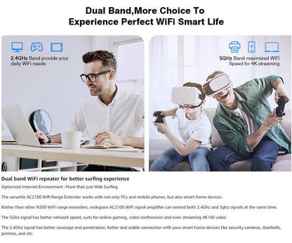 WiFi Extender - Home WiFi Booster with Dual-Band Wireless Extension
