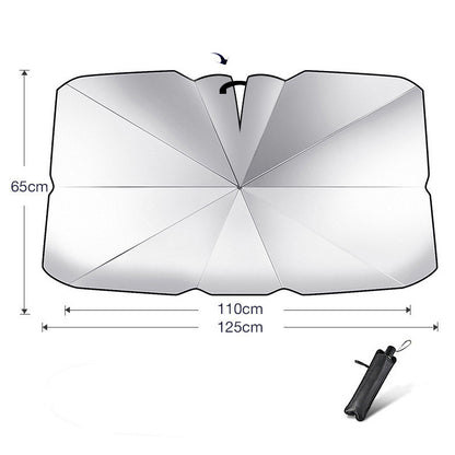 Foldable Car Windshield Sun Shade Umbrella - UV Protection and Heat Insulation