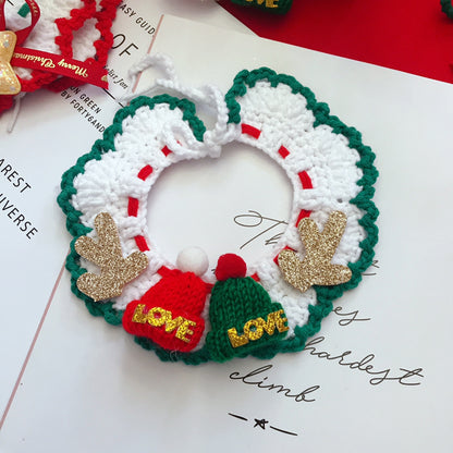 Wool Pet Collar - Hand Woven Christmas Pet Accessories