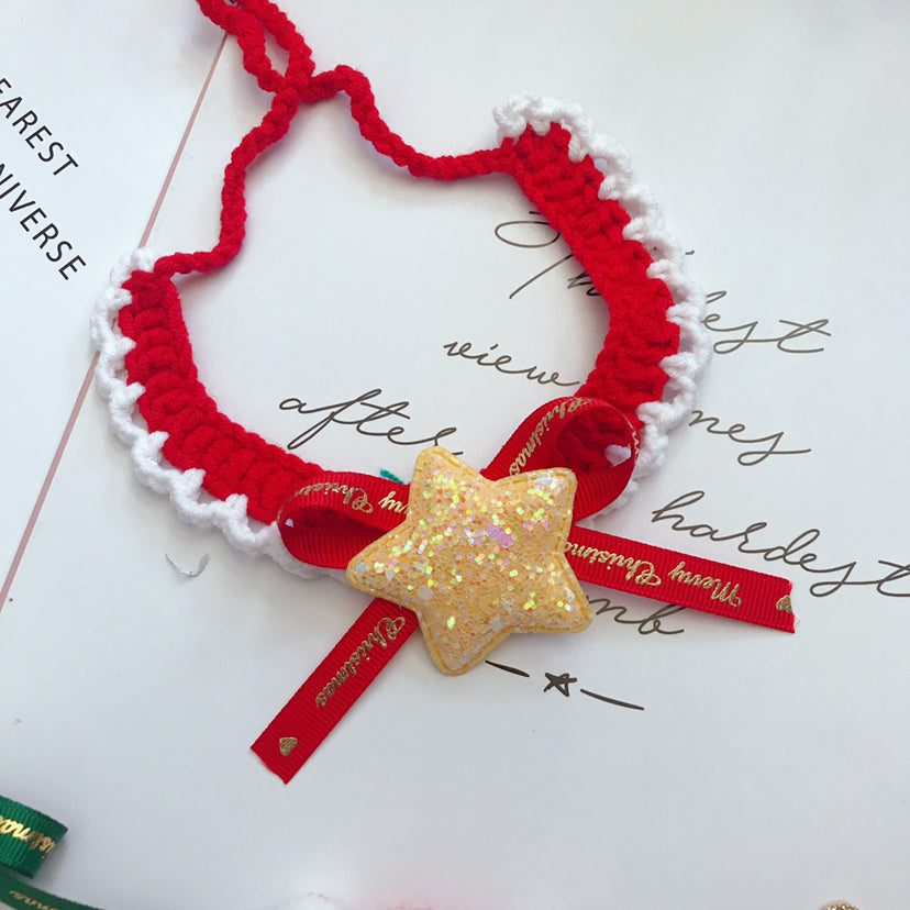 Wool Pet Collar - Hand Woven Christmas Pet Accessories