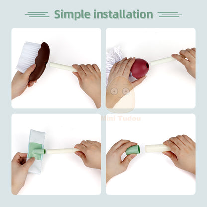 Color Dinosaurs Cleaning Broom and Mop Set for Kids