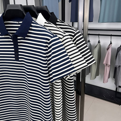Loose Harajuku Style Striped Half Sleeve Top