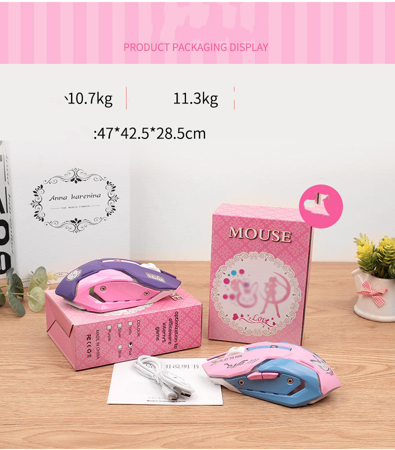 Mute Gaming Mouse - Wireless Computer Peripheral