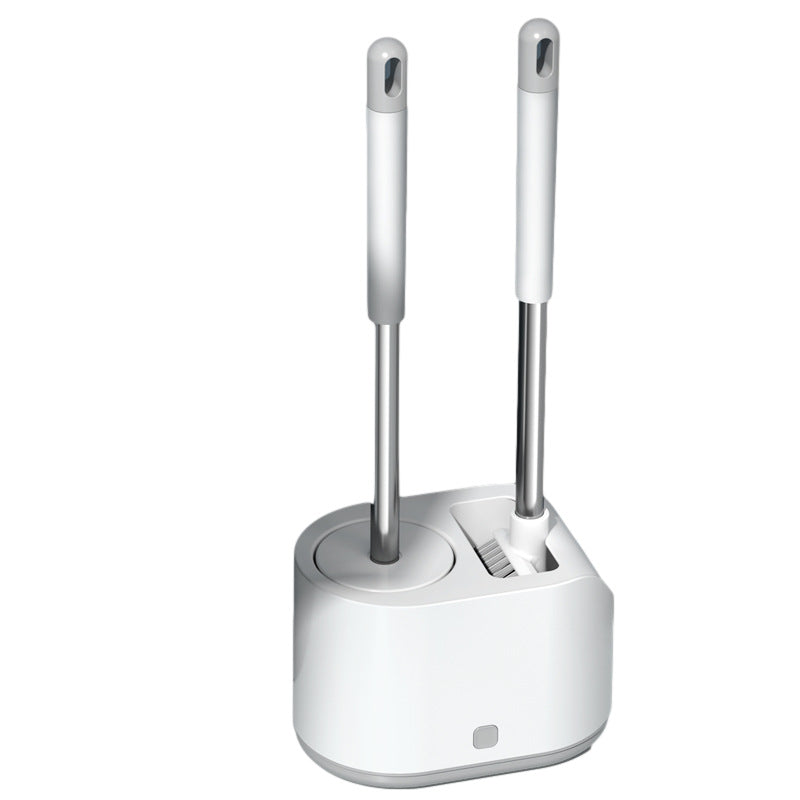 Bathroom Silicone Toilet Brush - Long Handle Cleaning Tool