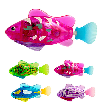 Electronic Pet Fish Toy with LED Light - Interactive Swimming Fun for Cats