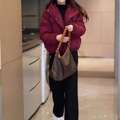 Stylish Winter Cropped Hooded Jacket - Celebrity-Inspired Casual Wear