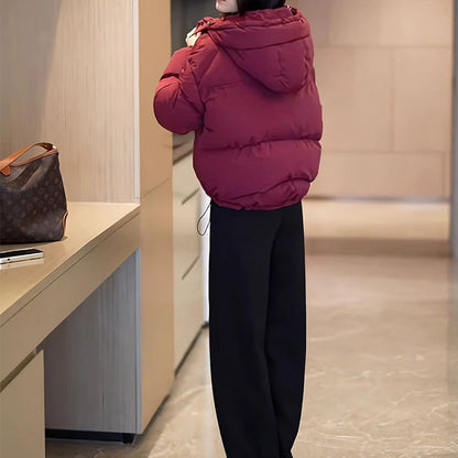 Stylish Winter Cropped Hooded Jacket - Celebrity-Inspired Casual Wear