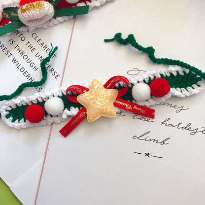 Wool Pet Collar - Hand Woven Christmas Pet Accessories