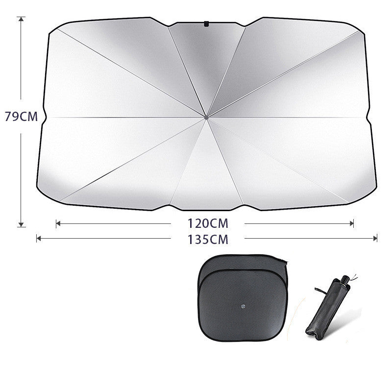 Foldable Car Windshield Sun Shade Umbrella - UV Protection and Heat Insulation