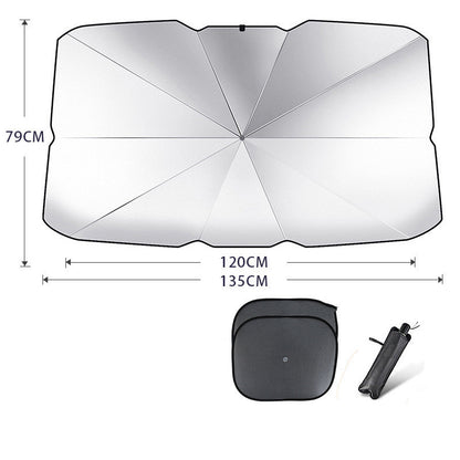 Foldable Car Windshield Sun Shade Umbrella - UV Protection and Heat Insulation