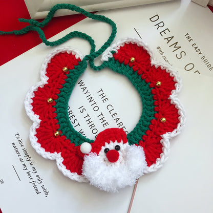 Wool Pet Collar - Hand Woven Christmas Pet Accessories