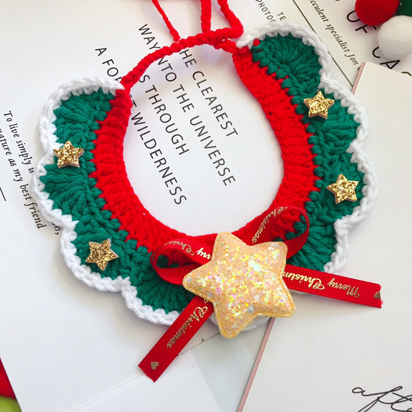 Wool Pet Collar - Hand Woven Christmas Pet Accessories