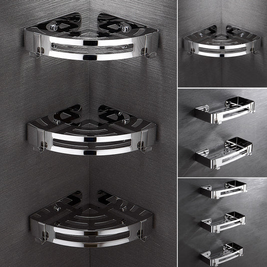 Bathroom Accessories Corner Shelf - Stainless Steel Triangle/Square Basket