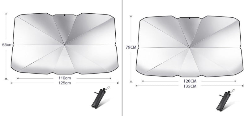 Foldable Car Windshield Sun Shade Umbrella - UV Protection and Heat Insulation