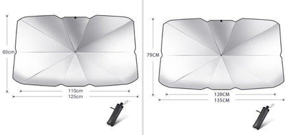 Foldable Car Windshield Sun Shade Umbrella - UV Protection and Heat Insulation