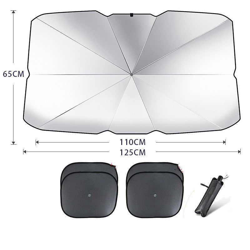 Foldable Car Windshield Sun Shade Umbrella - UV Protection and Heat Insulation