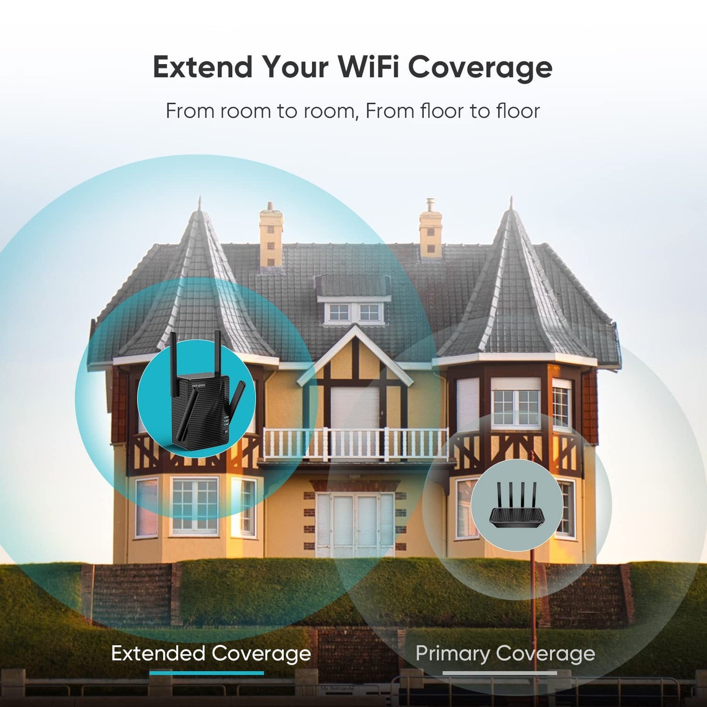 WiFi Extender - Home WiFi Booster with Dual-Band Wireless Extension
