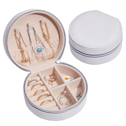 Travel Portable Accessories Storage Box - Leather Jewelry Organizer