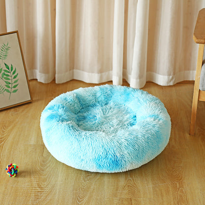 Dog Beds for Small Dogs - Round Plush Cat Litter Kennel Pet Nest Mat