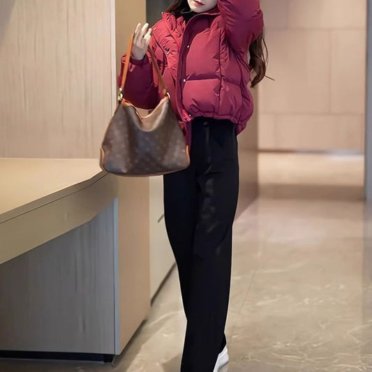 Stylish Winter Cropped Hooded Jacket - Celebrity-Inspired Casual Wear