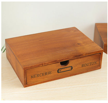 Home Use Retro Lockable Wooden Box for Storage and Organization