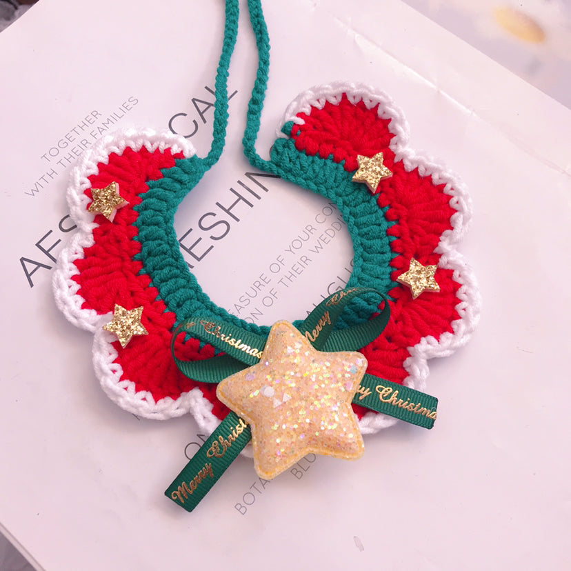 Wool Pet Collar - Hand Woven Christmas Pet Accessories