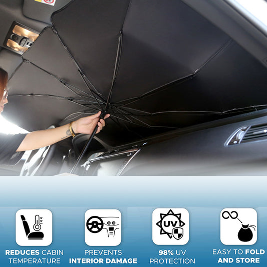 Foldable Car Windshield Sun Shade Umbrella - UV Protection and Heat Insulation