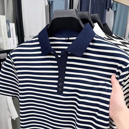 Loose Harajuku Style Striped Half Sleeve Top