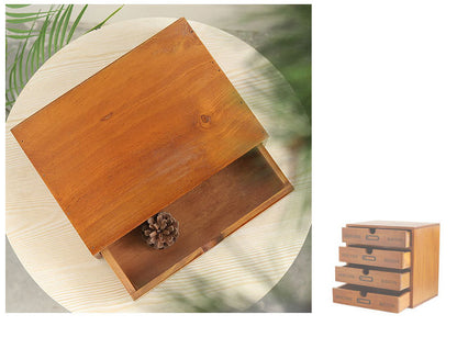 Home Use Retro Lockable Wooden Box for Storage and Organization