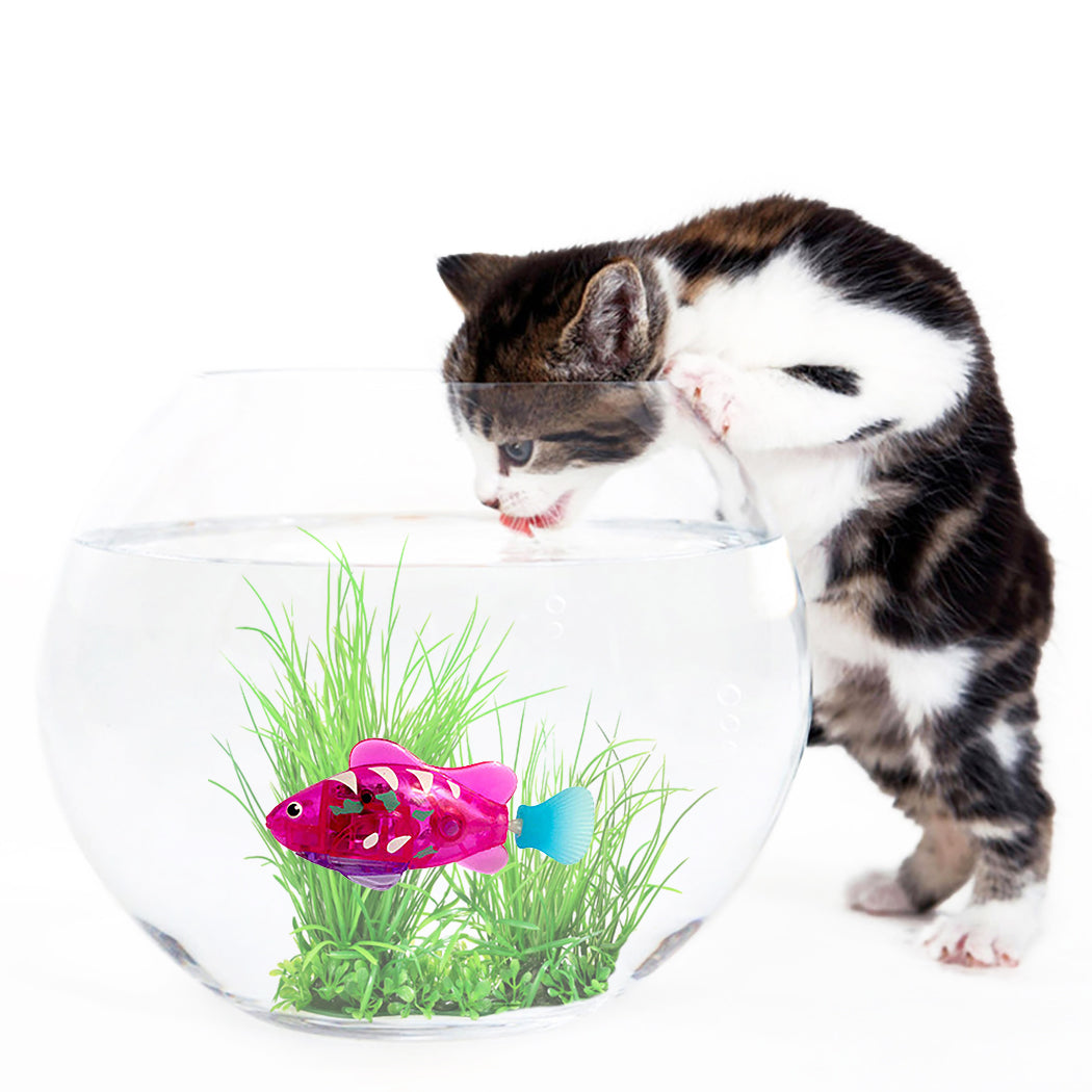 Electronic Pet Fish Toy with LED Light - Interactive Swimming Fun for Cats