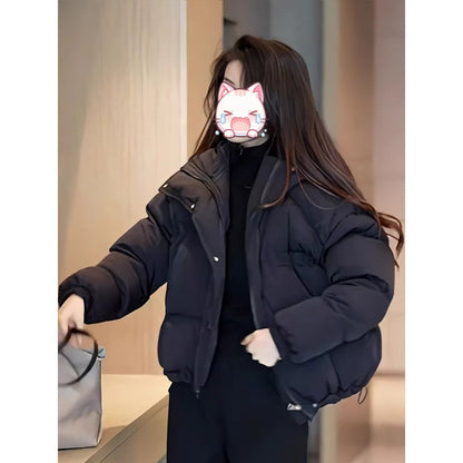 Stylish Winter Cropped Hooded Jacket - Celebrity-Inspired Casual Wear