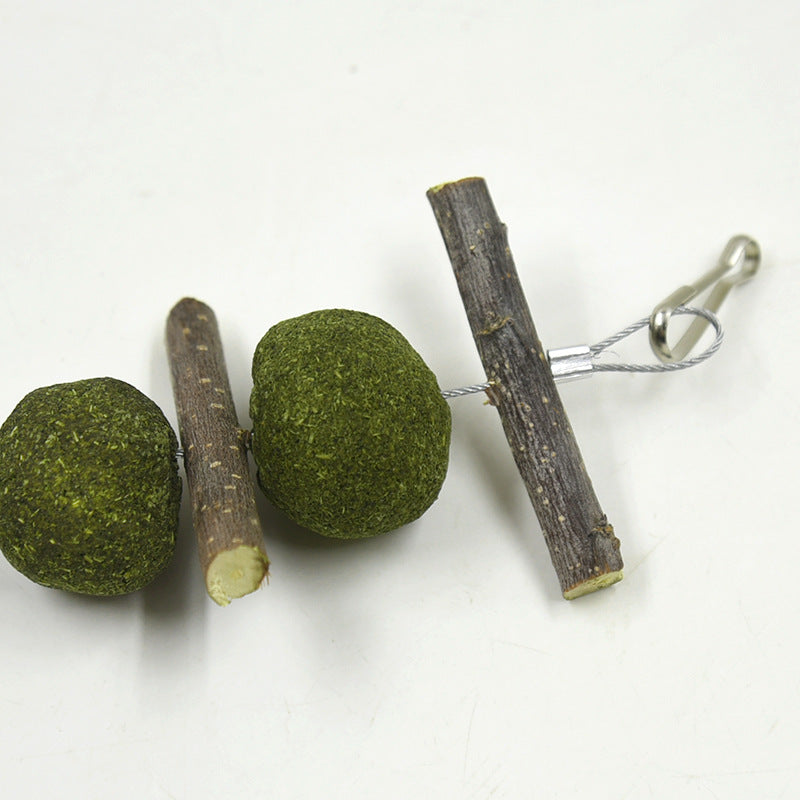 Natural Molar Supplies for Small Pets - Grass Balls & Apple Branches