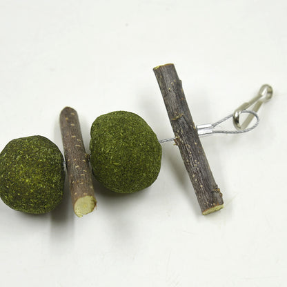 Natural Molar Supplies for Small Pets - Grass Balls & Apple Branches