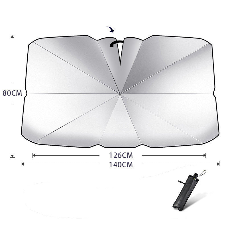 Foldable Car Windshield Sun Shade Umbrella - UV Protection and Heat Insulation