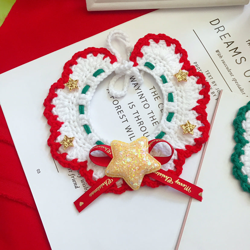 Wool Pet Collar - Hand Woven Christmas Pet Accessories