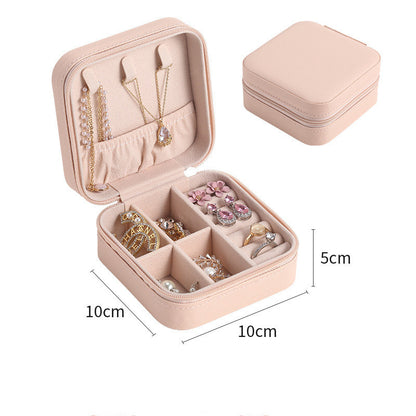 Travel Portable Accessories Storage Box - Leather Jewelry Organizer