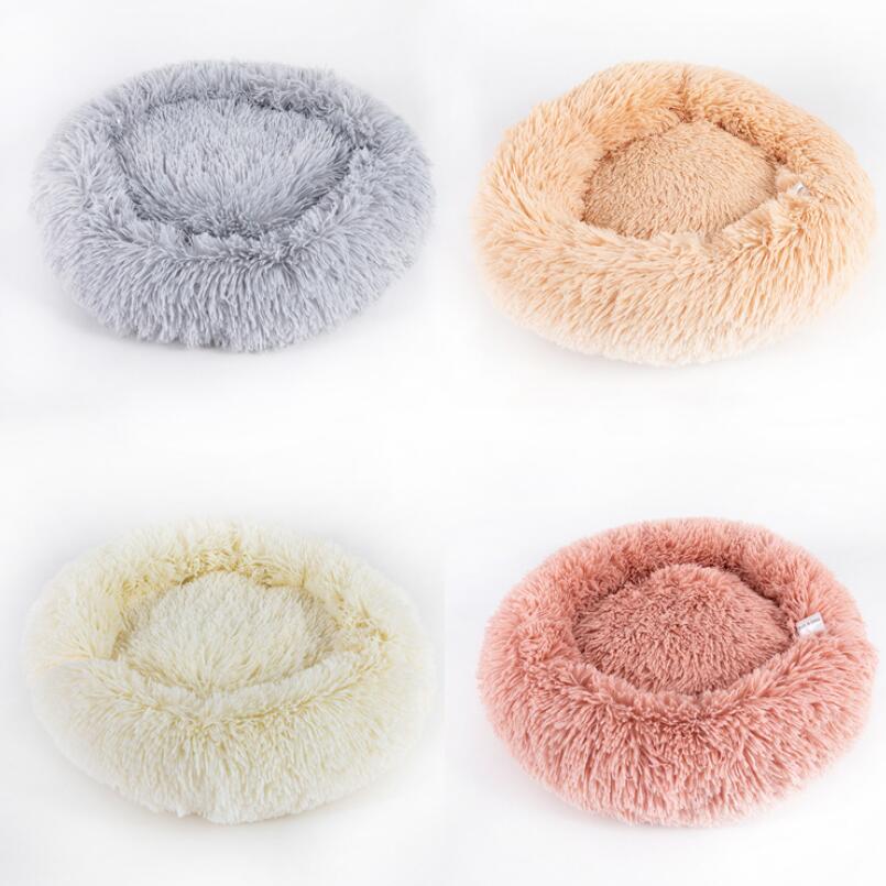 Dog Beds for Small Dogs - Round Plush Cat Litter Kennel Pet Nest Mat