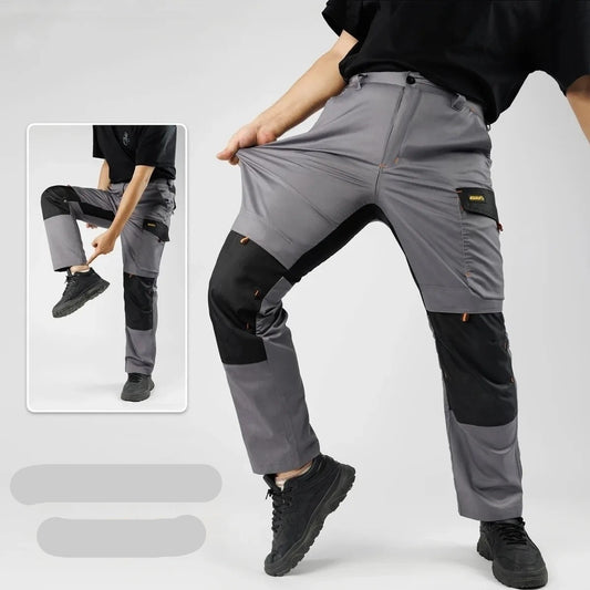Abrasion-Resistant Multi-Pocket Loose-Fit Work Pants with Reflective Strips