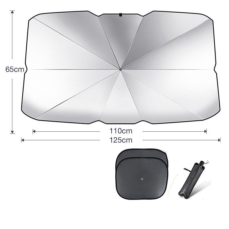 Foldable Car Windshield Sun Shade Umbrella - UV Protection and Heat Insulation