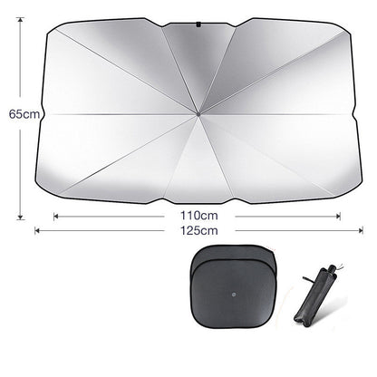 Foldable Car Windshield Sun Shade Umbrella - UV Protection and Heat Insulation
