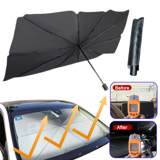 Foldable Car Windshield Sun Shade Umbrella - UV Protection and Heat Insulation