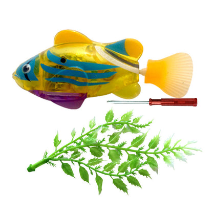 Electronic Pet Fish Toy with LED Light - Interactive Swimming Fun for Cats