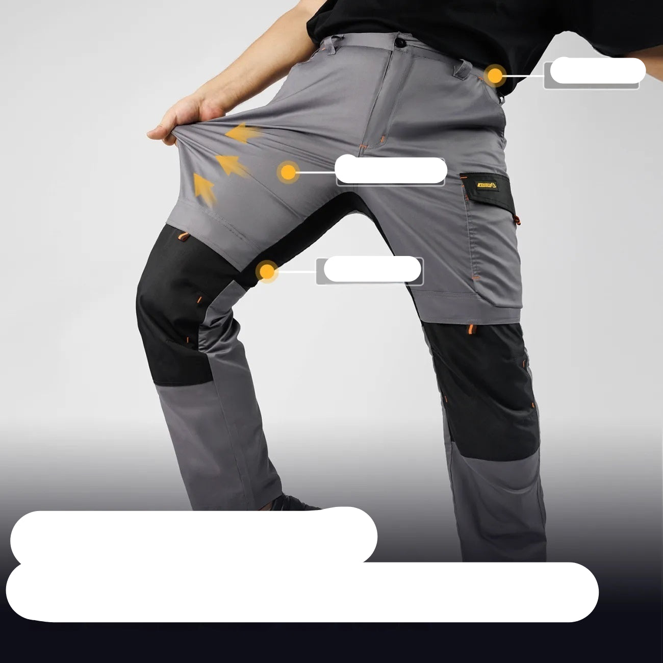 Abrasion-Resistant Multi-Pocket Loose-Fit Work Pants with Reflective Strips