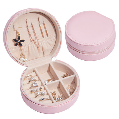 Travel Portable Accessories Storage Box - Leather Jewelry Organizer