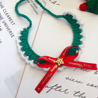 Wool Pet Collar - Hand Woven Christmas Pet Accessories