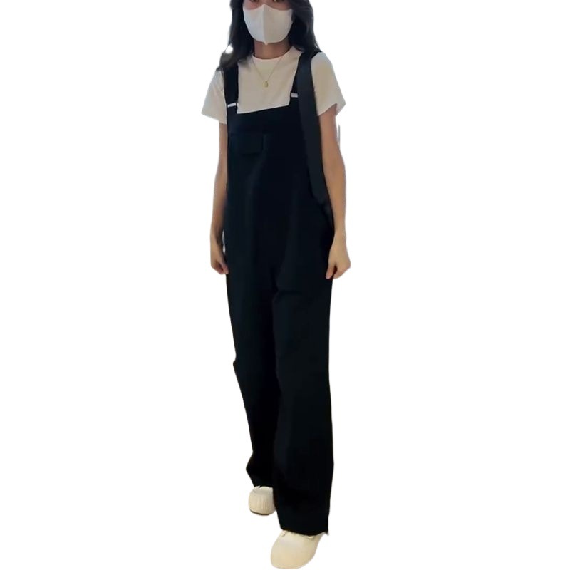 High-Waisted Figure-Flattering Straight-Leg Workwear Jumpsuit