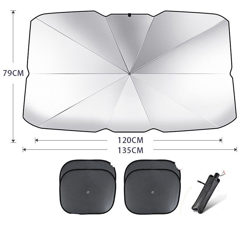 Foldable Car Windshield Sun Shade Umbrella - UV Protection and Heat Insulation