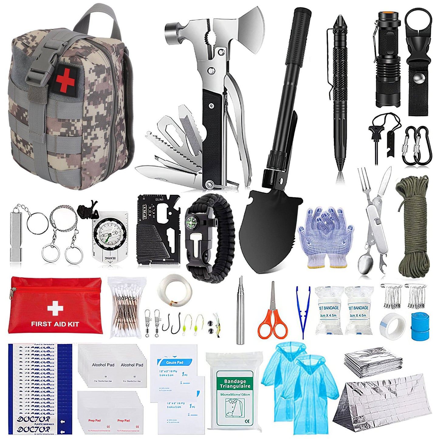 125-Piece Survival Kit - Professional Emergency Gear for Outdoor Adventures